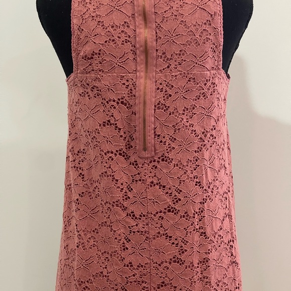 MNG by Mango M Pink Lace Sleeveless Dress‎ with Pockets Above Knee 216 - Picture 4 of 8
